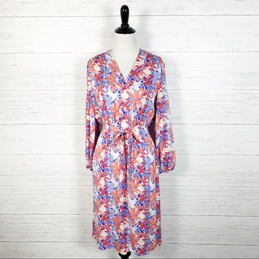 Tucker Floral Dress in Blue and Pink